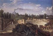 Jakob Philipp Hackert View of the Ruins of the Antique Theatre of Pompei oil painting